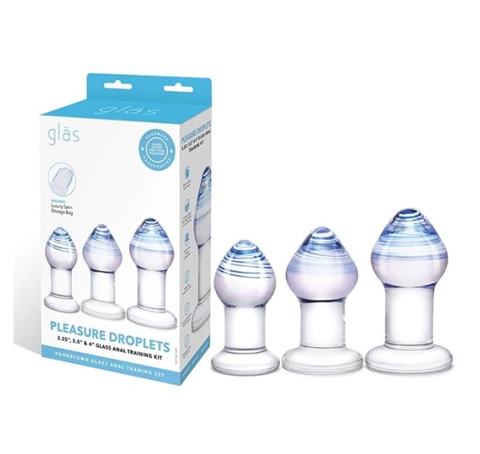 Glas - Zestaw Do Treningu Analnego Pleasure Droplets 3 szt